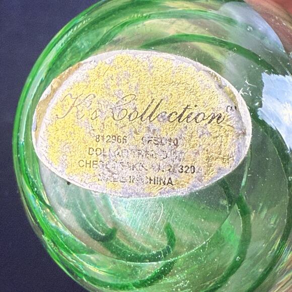 VTG Green Egg Art Glass Swirl Bubble Teardrop Paperweight 3” K’s Collection - Picture 2 of 4
